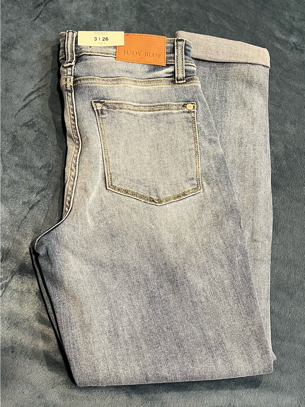 Judy Blue Size 3 Cuffed Hem (or not) Slim Stretch Blue Jeans